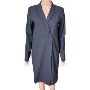 COS Textured Hidden Front Zip Blazer trench coat Dress wool blend